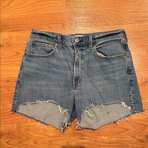 Abercrombie & Fitch Distressed Blue Jean Shorts